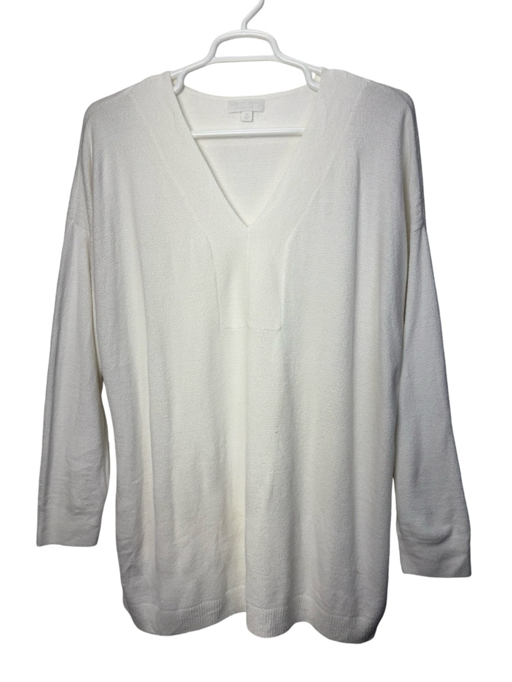 Barefoot Dreams Pullover Sweater 2X White Cozychic Ultra Lite Knit Long Sleeve